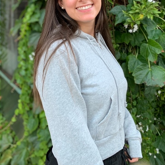 Brandy Melville grey crystal hoodie - Picture 4 of 4